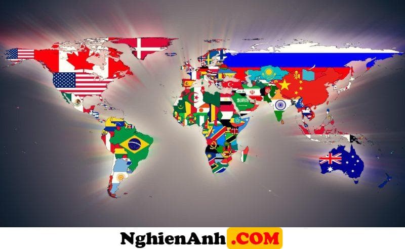 Hình ảnh bản đồ quốc kỳ tất cả các nước trên thế giới