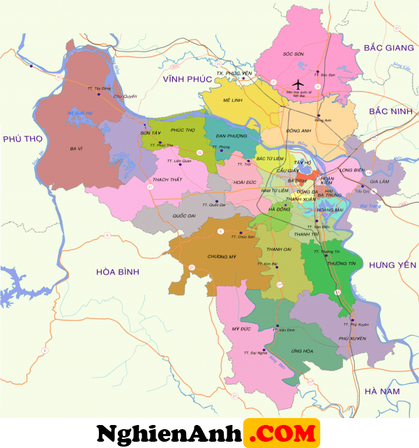 Hình ảnh bản đồ thủ đô Hà Nội