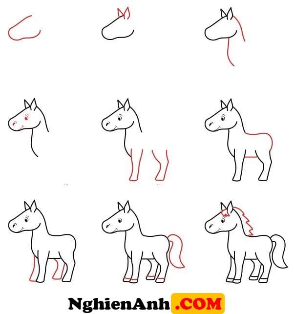 Cách vẽ con ngựa đơn giản khác dễ dàng hơn