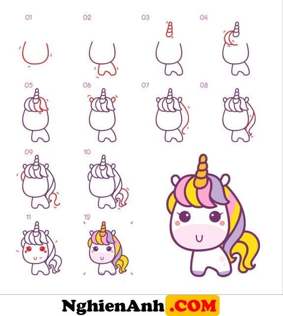 Cách vẽ con ngựa dễ thương với 12 bước cơ bản