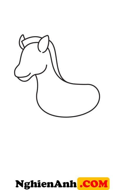 Cách vẽ con ngựa vằn bước 4: Vẽ thân ngựa