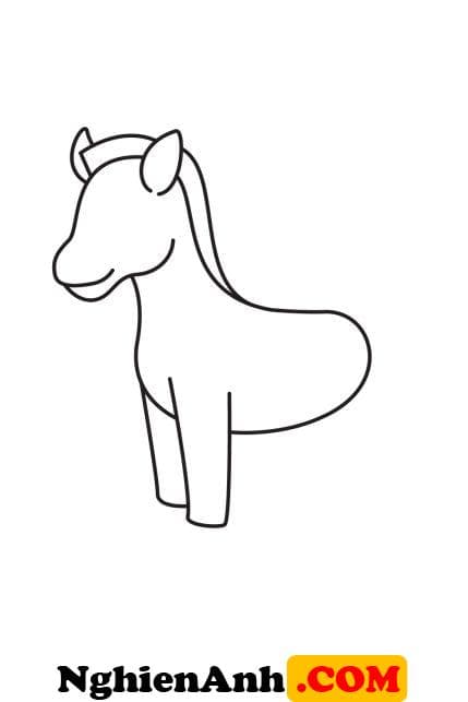 Cách vẽ con ngựa vằn bước 5: Vẽ chân trước ngựa