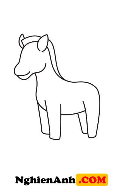 Cách vẽ con ngựa vằn bước 6: Vẽ chân sau