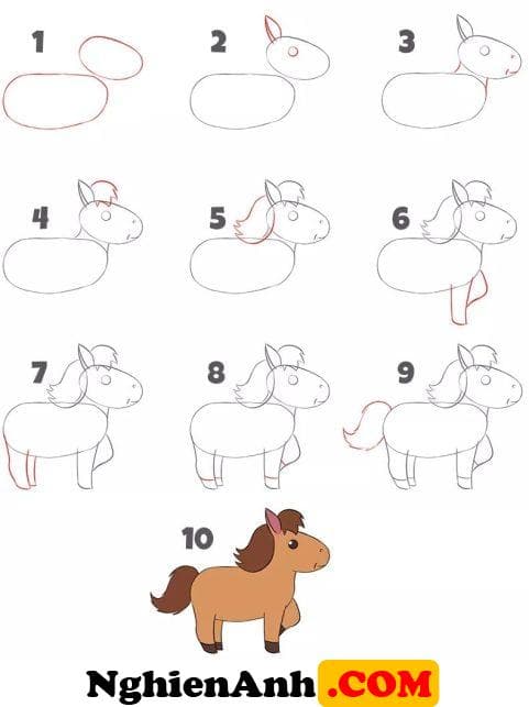 Cách vẽ con ngựa với 10 bước đơn giản hơn