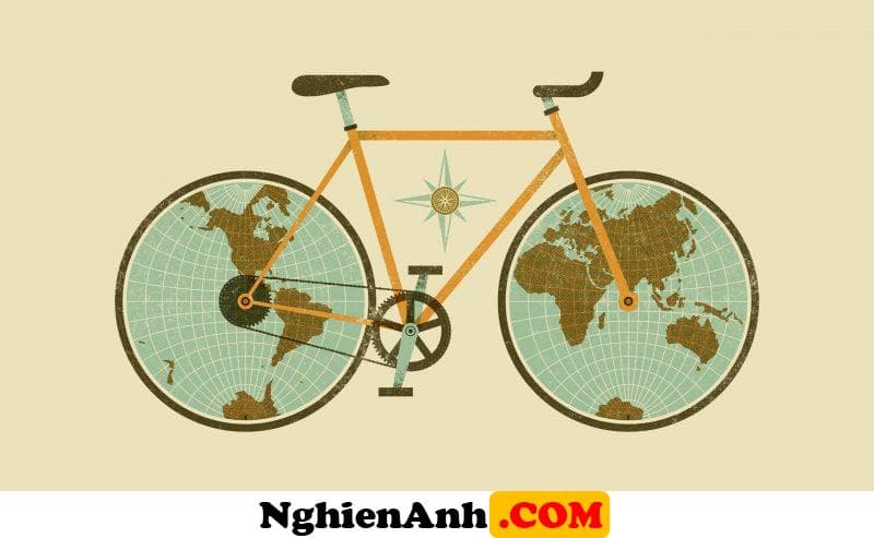 Hình ảnh bản đồ thể hiện trên bánh xe đạp