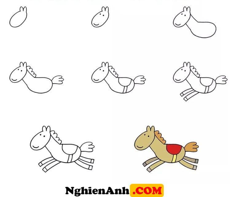 Cách vẽ con ngựa đơn giản các bạn nhỏ có thể thực hiện