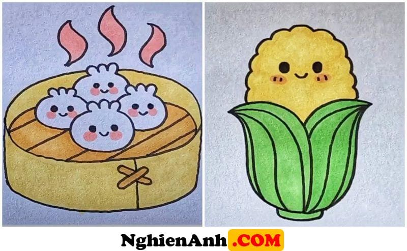 Vẽ tranh dễ thương chiếc bánh cute