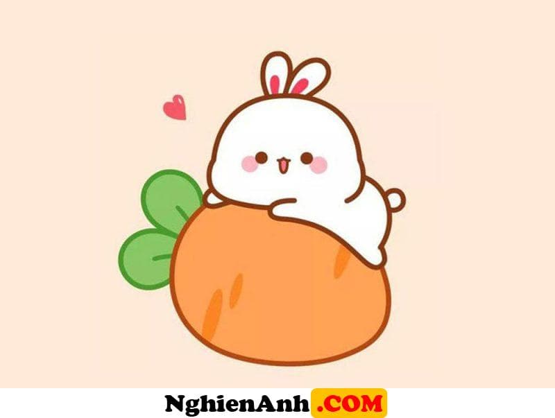 Vẽ tranh dễ thương thỏ con ôm cà rốt khủng