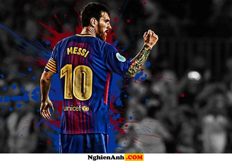 Hình ảnh Messi với hình xăm cực chất