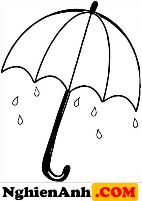 Tranh tô màu trời mưa chiếc ô chống nước
